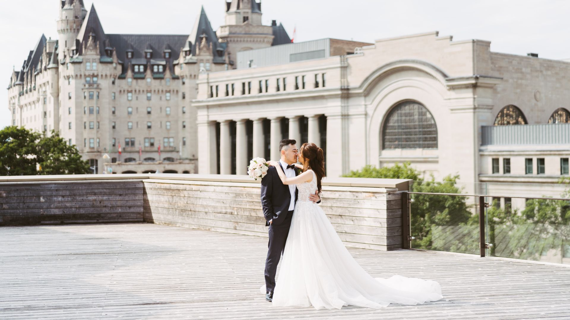Joyful Bride and Groom after being married | Chateau Laurier | Palm Tree Studio