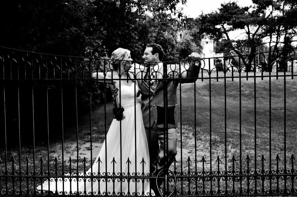 Bride and Groom at gates | Billings Estate Ottawa | Davida Ocran Photography