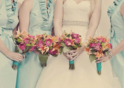 ink and orange bridal bouquets | Sala San Marco | Renaissance Studios