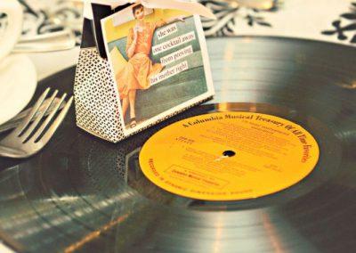 Anne Taintor favor vinyl record charger | Sala San Marco | Renaissance Studios