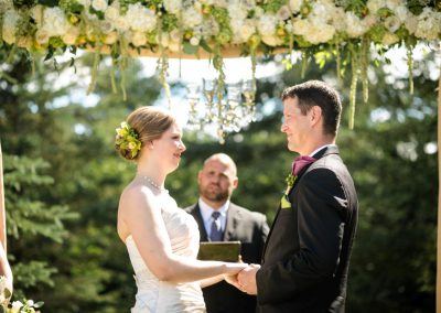 Outdoor ceremony floral archway | Private Residence Wedding | Union Eleven Photographers