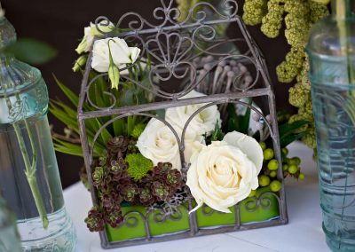 Centerpiece succulents iron cage | Private Residence Wedding | Union Eleven Photographers