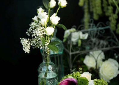 Antique glass various size arrangements | Private Residence Wedding | Union Eleven Photographers