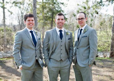 Groom and Groomsmen in navy ties grey suits | Rivermead Golf Ottawa | AMBphoto