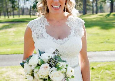 Beautiful Bride with white greenery succulents bouquet| Rivermead Golf Ottawa | AMBphoto