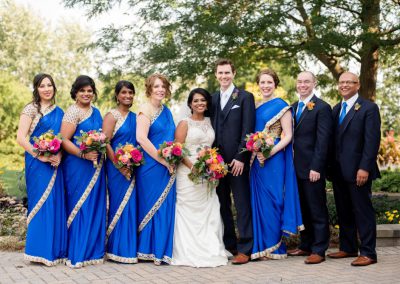 Bridal party men in navy women in royal blue gold saris | Ottawa Hunt and Golf Club | Union Eleven Photographers